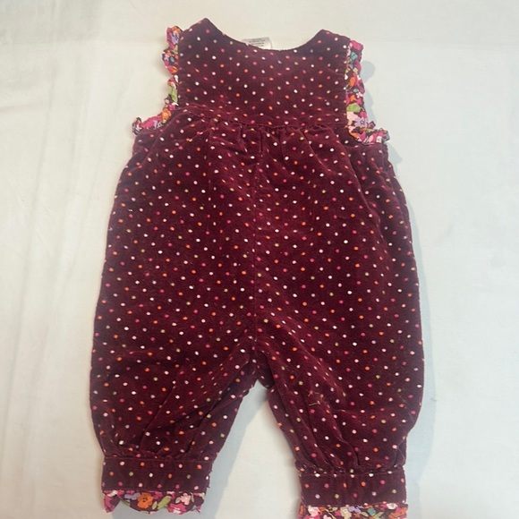 Gymboree - red polka dot velour Jumpsuit with Playful Ruffles and bows - Picture 4 of 6